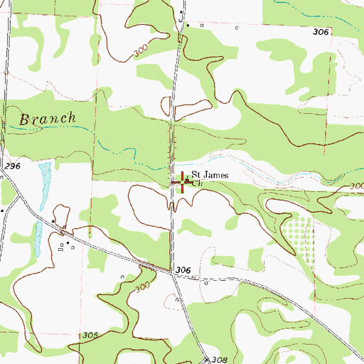 Topographic Map of Saint James Church, GA