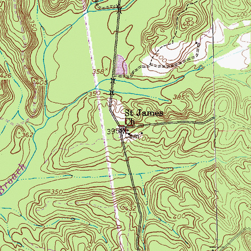Topographic Map of Saint James Church, GA