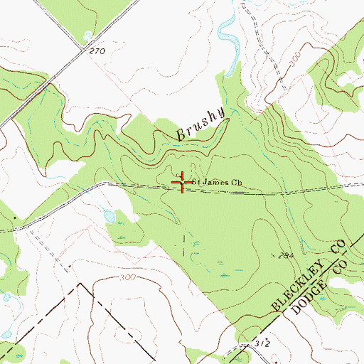 Topographic Map of Saint James Church, GA