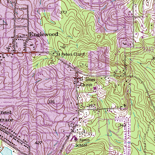 Topographic Map of Saint James Church, GA