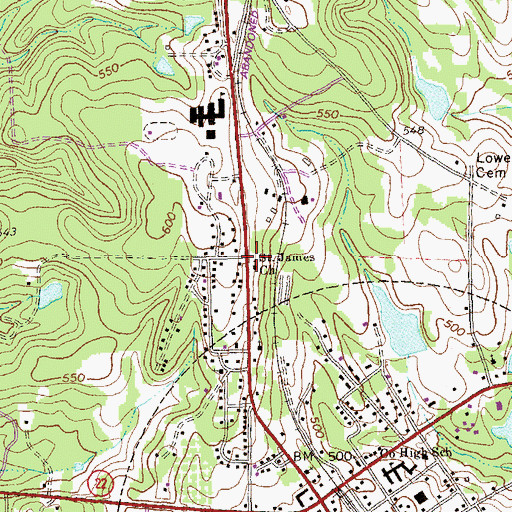 Topographic Map of Saint James Church, GA