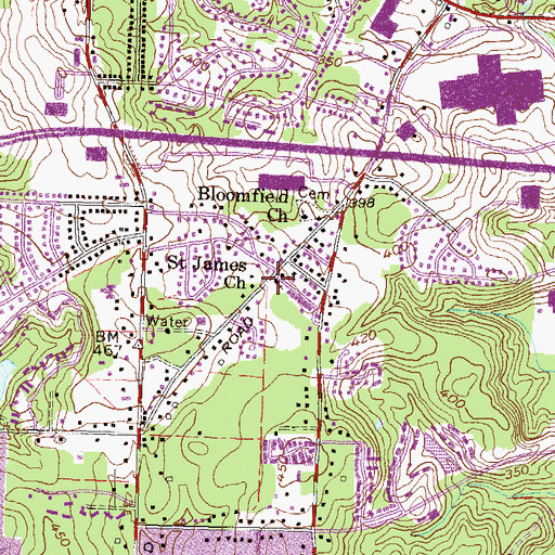 Topographic Map of Saint James Church, GA