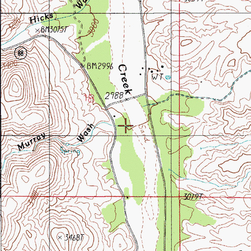 Topographic Map of Murray Wash, AZ