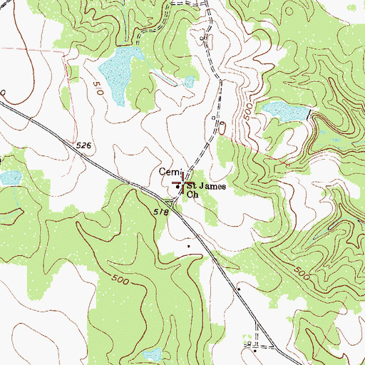 Topographic Map of Saint James Church, GA