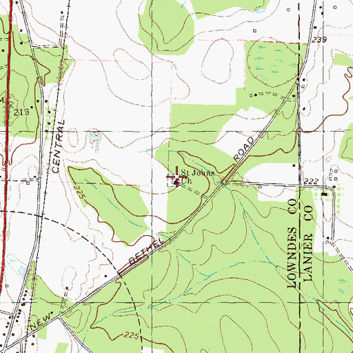 Topographic Map of Saint Johns Church, GA
