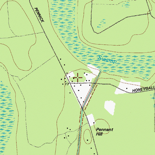 Topographic Map of Saint Johns Church, GA