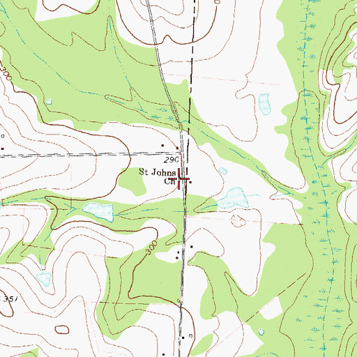 Topographic Map of Saint Johns Church, GA