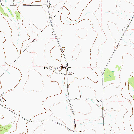 Topographic Map of Saint Johns Church, GA