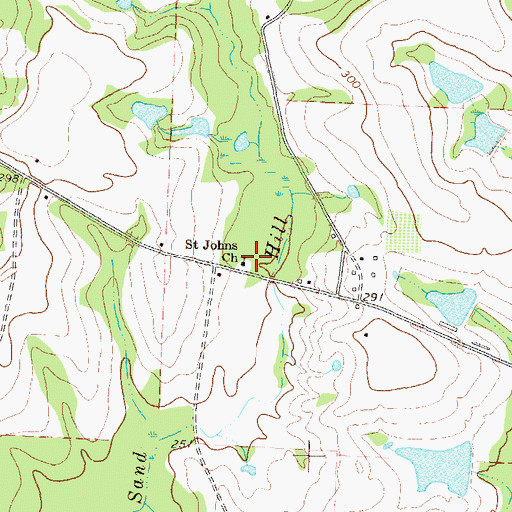 Topographic Map of Saint Johns Church, GA