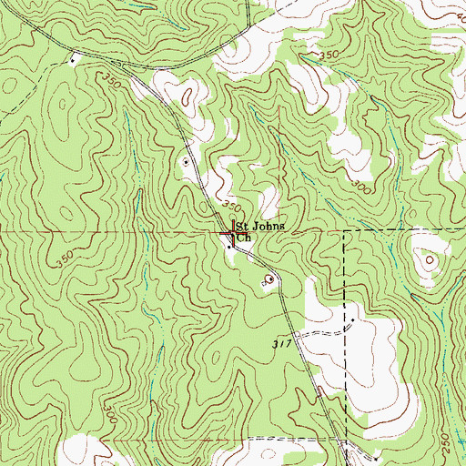 Topographic Map of Saint Johns Church, GA