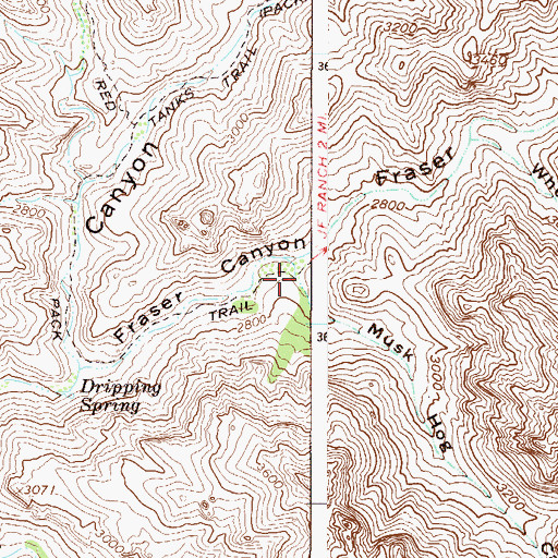 Topographic Map of Musk Hog Canyon, AZ