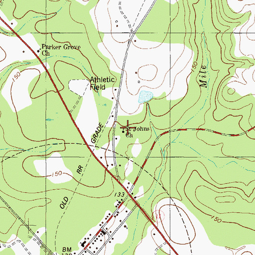 Topographic Map of Saint Johns Church, GA
