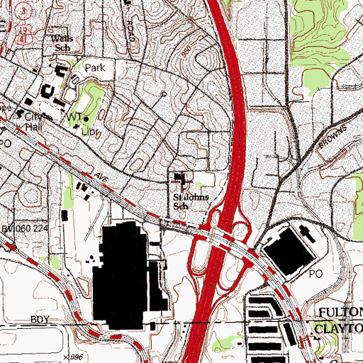 Topographic Map of Saint John the Evangelist Catholic School, GA
