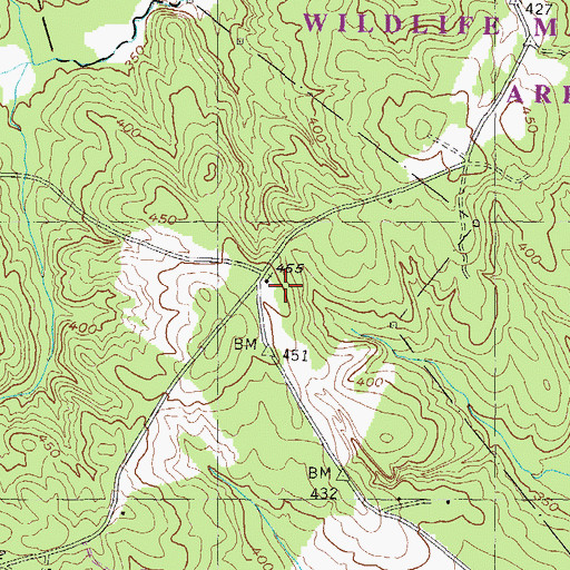 Topographic Map of Saint Johns School, GA