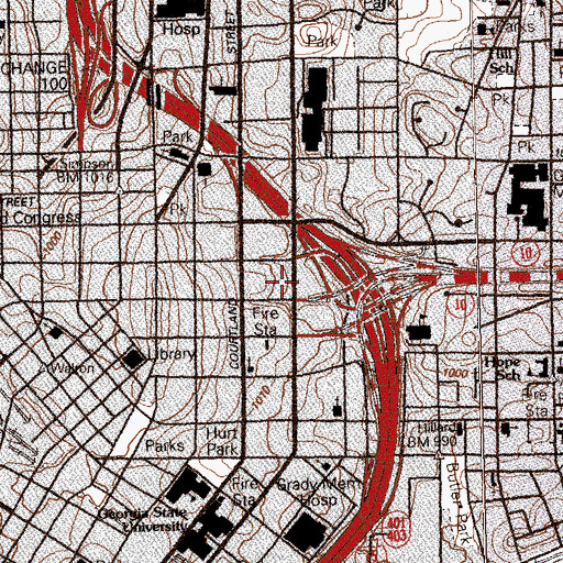 Topographic Map of Saint Josephs, GA