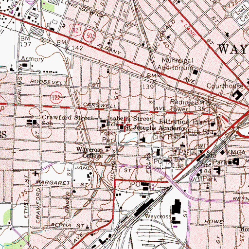 Topographic Map of Saint Josephs Academy, GA