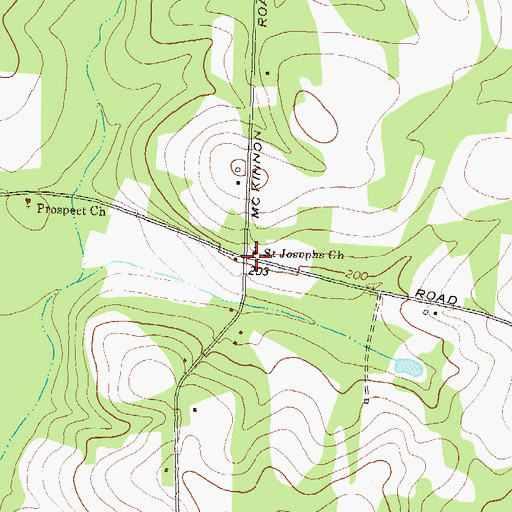 Topographic Map of Saint Josephs Church, GA