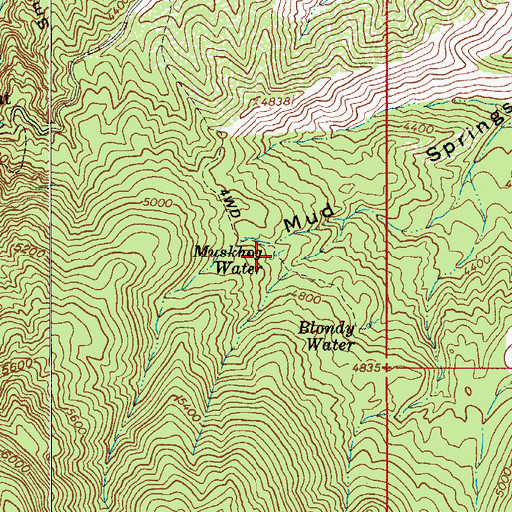 Topographic Map of Muskhog Water, AZ