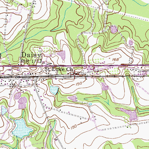 Topographic Map of Saint Luke Church, GA