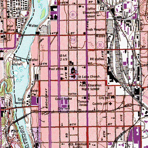 Topographic Map of Saint Luke Church, GA