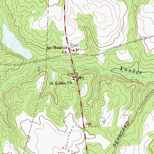 Topographic Map of Saint Lukes Church, GA