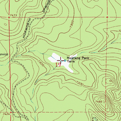 Topographic Map of Mustang Park Tank, AZ