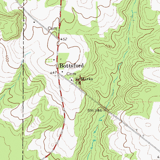 Topographic Map of Saint Marks Church, GA