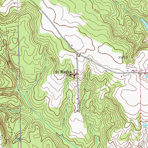 Topographic Map of Saint Marks Church, GA