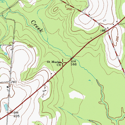 Topographic Map of Saint Marks Church, GA