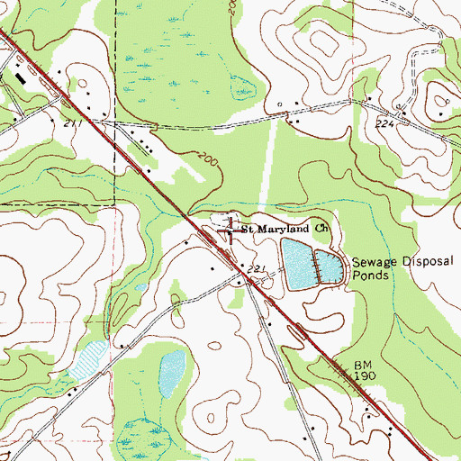 Topographic Map of Saint Maryland Church, GA