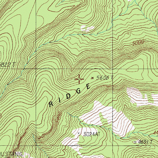 Topographic Map of Mustang Ridge, AZ