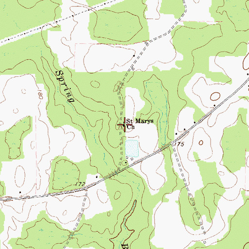 Topographic Map of Saint Marys Church, GA