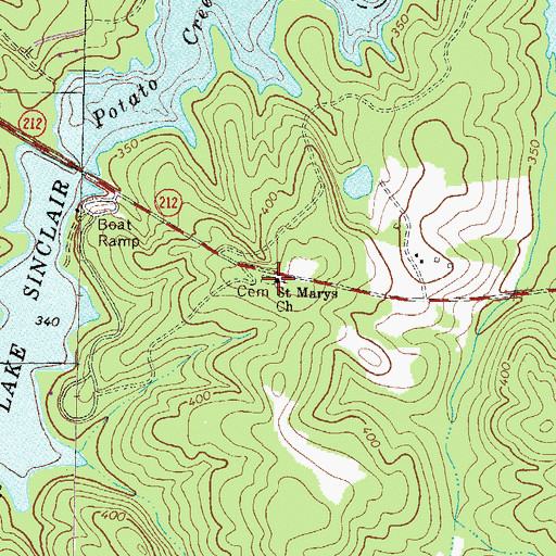 Topographic Map of Saint Marys Church, GA