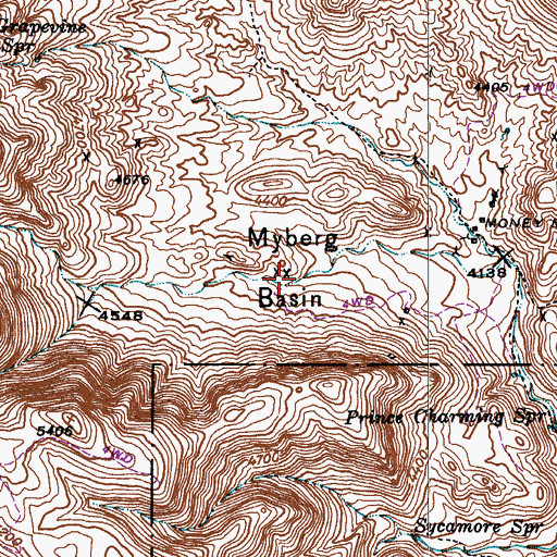 Topographic Map of Myberg Basin, AZ