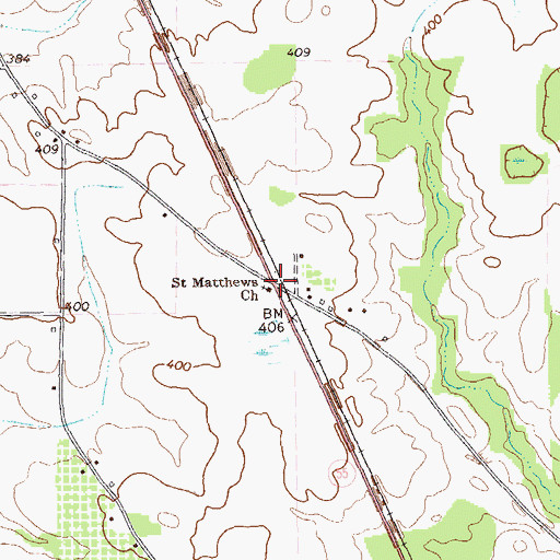 Topographic Map of Saint Mathews Church, GA