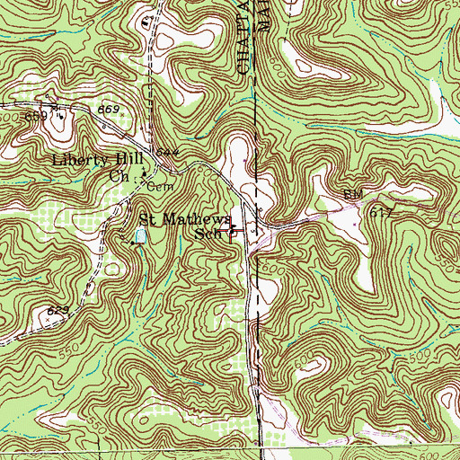 Topographic Map of Saint Mathews School, GA