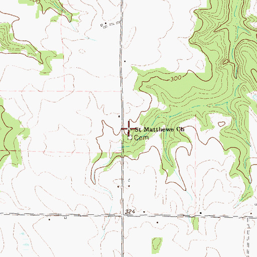 Topographic Map of Saint Matthews Church, GA