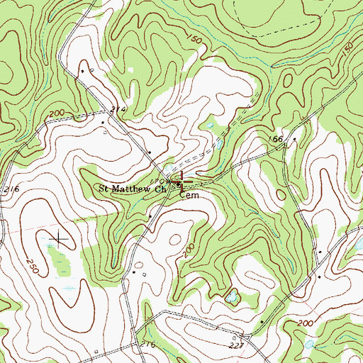 Topographic Map of Saint Matthews Church, GA