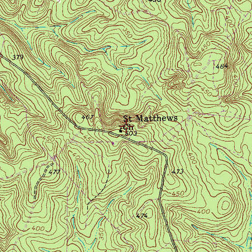 Topographic Map of Saint Matthews Church, GA