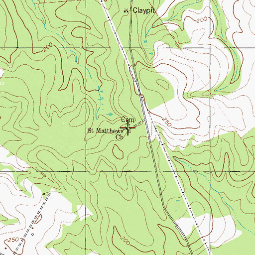 Topographic Map of Saint Matthews Church, GA