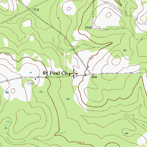 Topographic Map of Saint Paul Church, GA