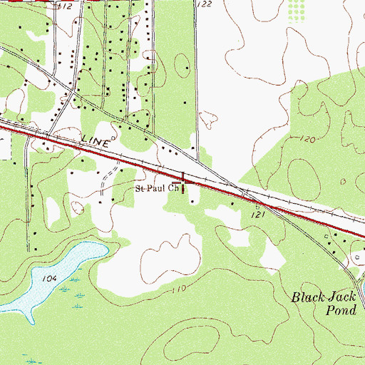 Topographic Map of Saint Paul Church, GA
