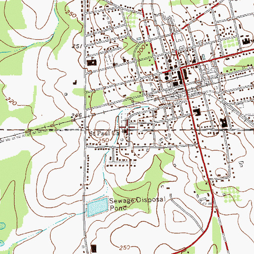Topographic Map of Saint Paul Church, GA