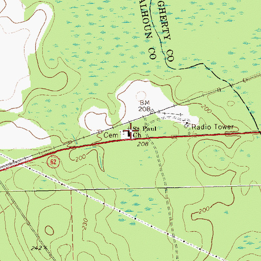 Topographic Map of Saint Paul Church, GA