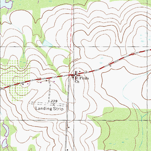 Topographic Map of Saint Pauls Church, GA
