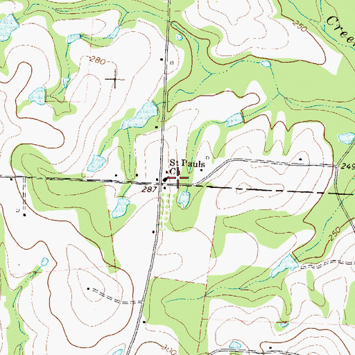 Topographic Map of Saint Pauls Church, GA