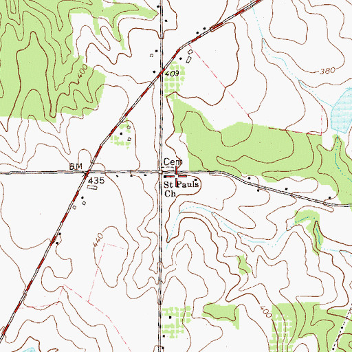 Topographic Map of Saint Pauls Church, GA