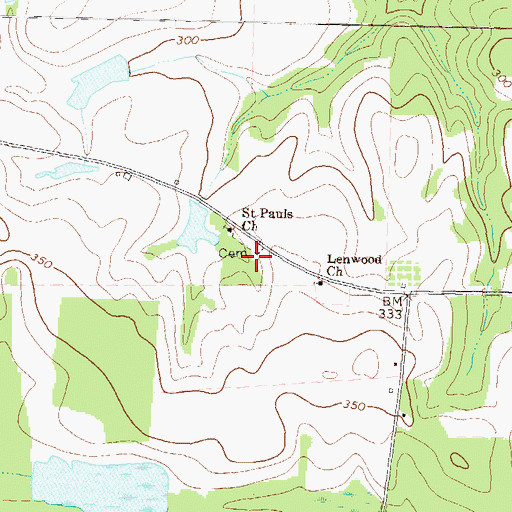 Topographic Map of Saint Pauls Church, GA