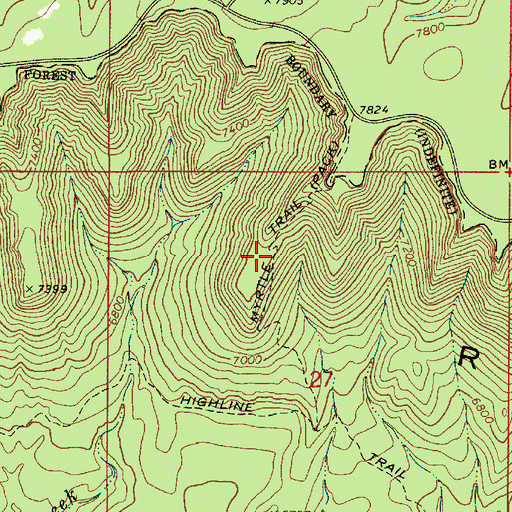 Topographic Map of Myrtle Trail, AZ