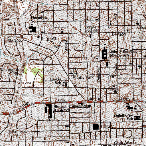 Topographic Map of Saint Pauls Church, GA